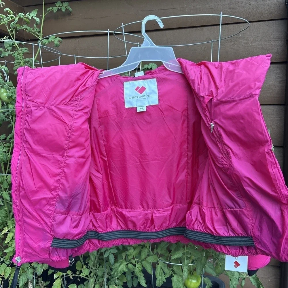 Obermeyer Isla Jacket Kids Teen Medium 10-12 Pink Puffer Ski Snow Jacket 31101